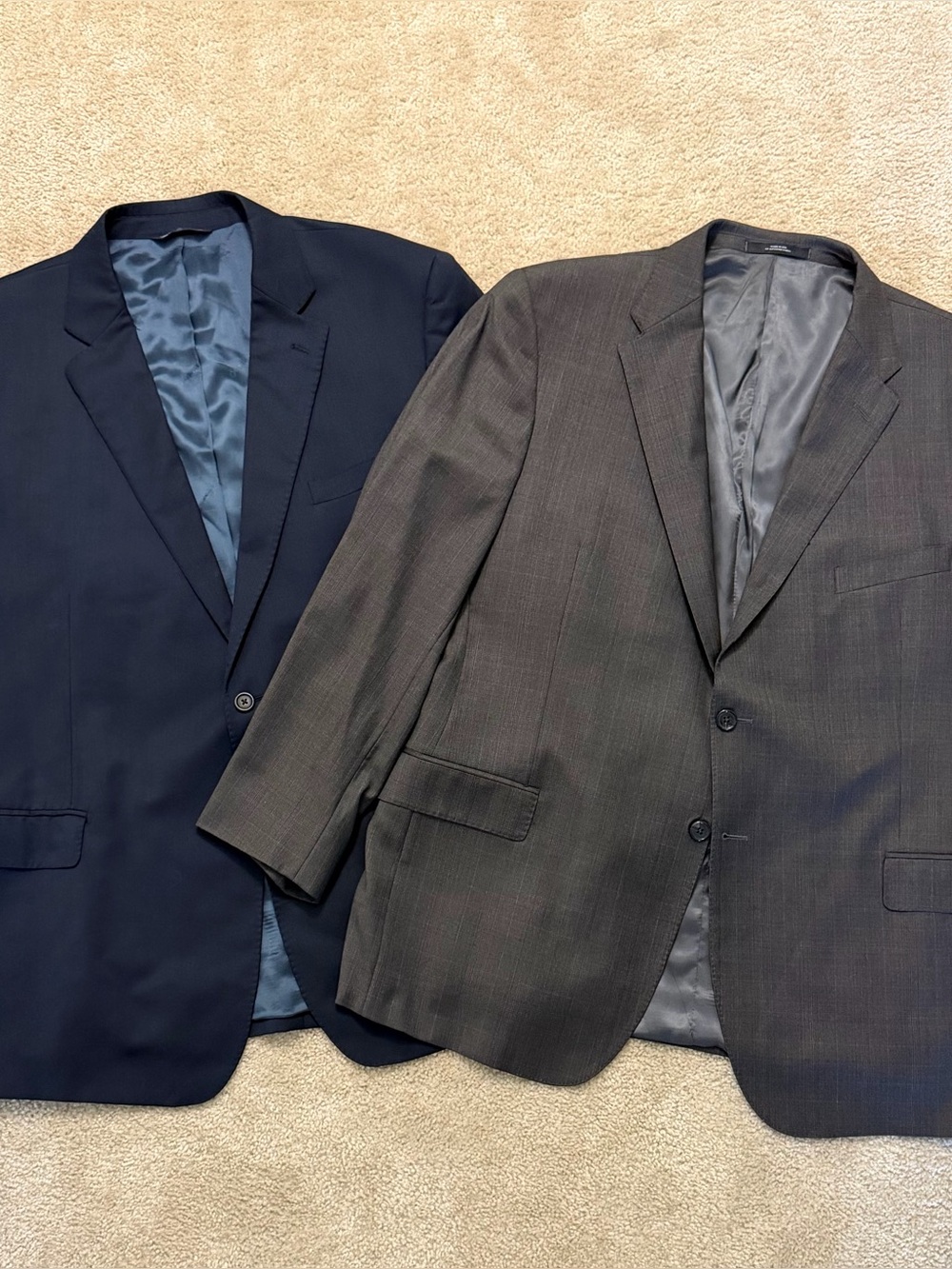 Lot of 2 Ermenegildo Zegna Blazers 48R Navy Blue and Dark Gray